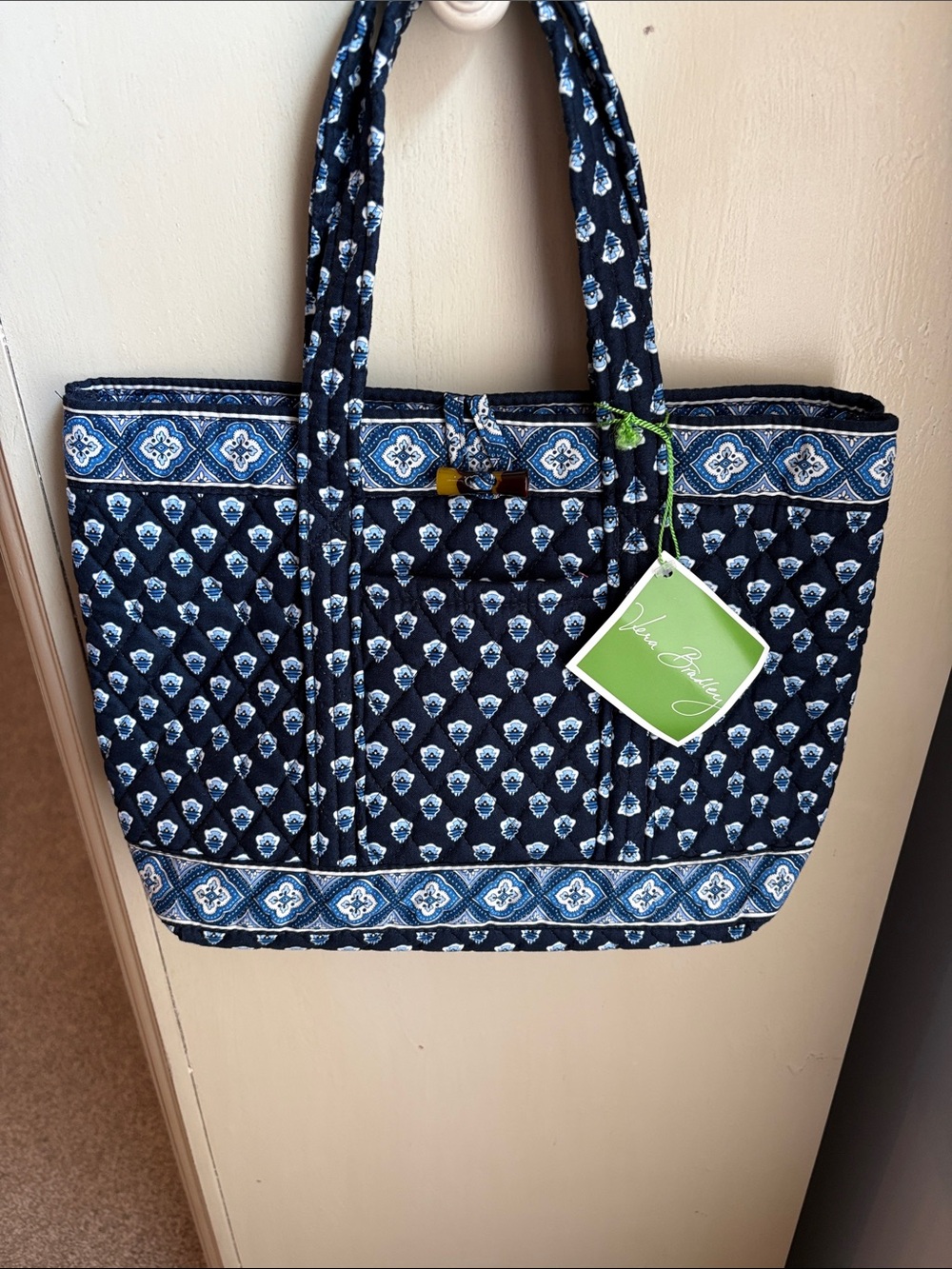 Vera Bradley Nantucket Navy Toggle Tote - Picture 2 of 5